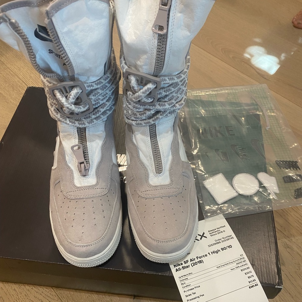 Nike SF AIR force 1 high 90/10 all star white and grey mens high tops